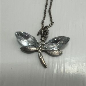 Elegant Silver Dragonfly Pendant Necklace